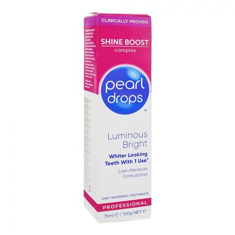 Pearl Drops Luminous Bright Shine Boost Complex Daily Whitening Toothpaste, 75ml