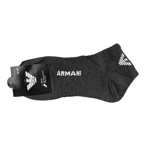 Armani Cotton Ankle Socks, 1-Pair, Grey