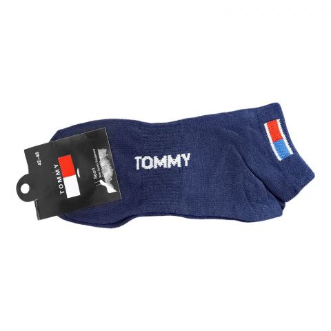 Tommy Hilfiger Cotton Ankle Socks, 1-Pair, Blue