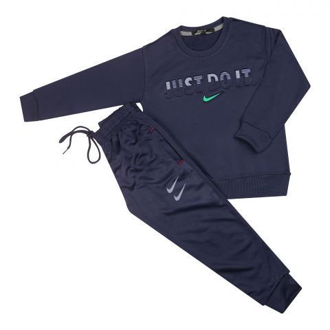 Kids Tracksuit Just Do It, Sweatshirt and Trouser, Navy Blue