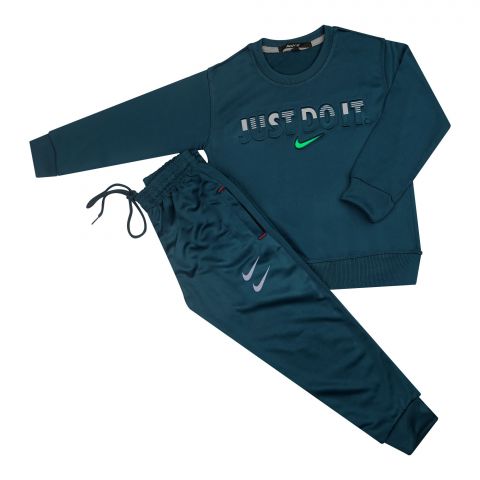 Kids Tracksuit Just Do It, Sweatshirt and Trouser, Petrol