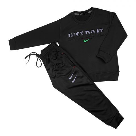 Kids Tracksuit Just Do It, Sweatshirt and Trouser, Black