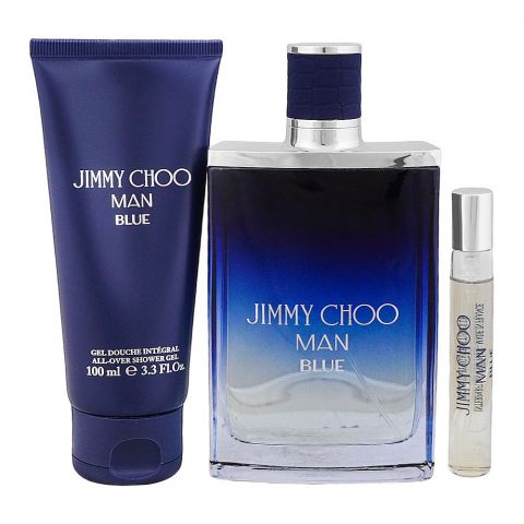 Jimmy Choo Man Blue Perfume Set, Eau de Toilette Spray 100ml and 7.5ml+Shower Gel 100ml