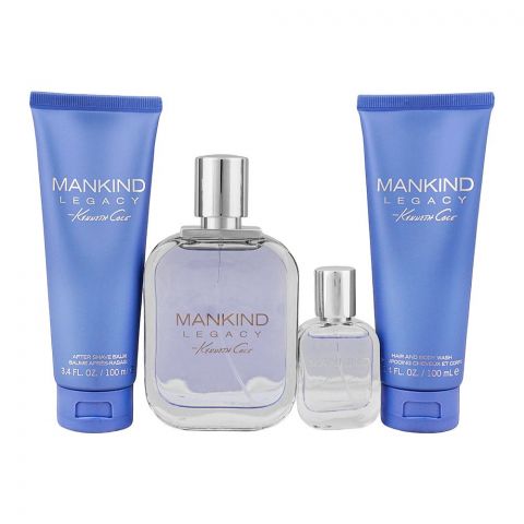 Kenneth Cole Mankind Legacy Perfume Set, Eau de Toilette 100ml and 10ml+Aftershave 100ml+Hair & Body Wash 100ml