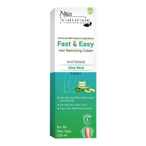 Nisa Naturals Hair Removal Cream With Aloe Vera, For All Skin Types, 120ml