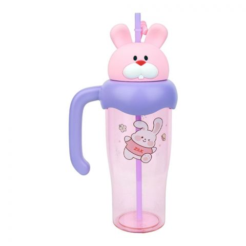 Inaaya Traders 750ML Plastic Bear Water Cup and Bottle, Pink, 101688