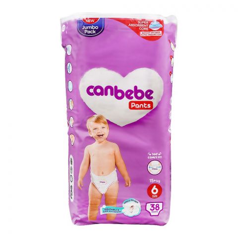 Canbebe Pants Jumbo Pack, No.6 Extra Large, 15+ Kg, 38-Pack