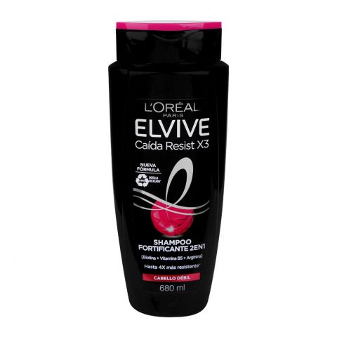 L'Oreal Paris Elvive Caida Resist X3 Shampoo, For Weak Hair, 680ml