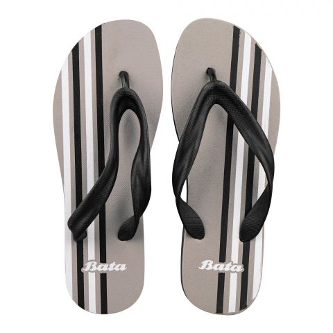 Bata Men's Rubber Flip Flops, For Home & Casual Wear, Grey, 8772002