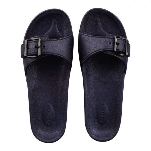 Bata Women's Rubber/PVC Slippers With a Stylish Buckle, For Home & Casual Wear, Blue, 6729041