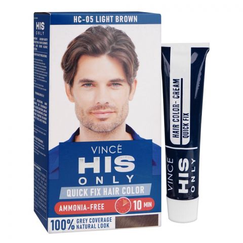 Vince His Only Ammonia Free Men Hair Color, HC-05 Light Brown