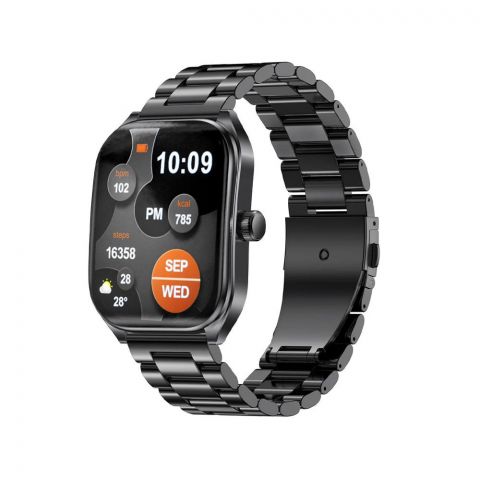 Yolo 2.1" Amoled Display Supreme+ Smart Watch, IP67 Water Resistance, Black