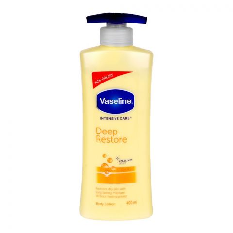 Vaseline Intensive Care Deep Restore Dry Skin Non-Greasy Body Lotion Pump, 400ml