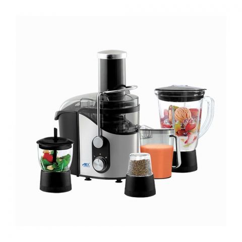 Anex Deluxe Juicer, Blender & Grinder, 800W, 1700ml Pulp & 500ml Juice Container, AG-188