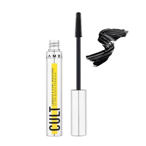 LAMEL Cult Length & Curl Mascara, Smudge Proof, Flake-Free, 402 Ultra Black