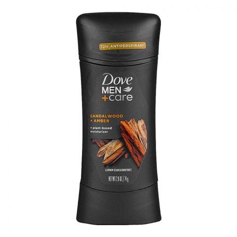 Dove Men+Care Sandalwood+Amber Deodorant Stick, 75 Hours Odor Protection, 74g