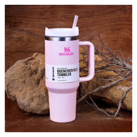 Stanley Quencher H2.0 FlowState Stainless Steel Insulated Tumbler With Lid & Straw, 1800ml, Cherry Blossom Pink