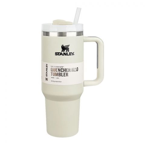 Stanley Quencher H2.0 FlowState Stainless Steel Insulated Tumbler With Lid & Straw, 1800ml, Cream & Burgundy