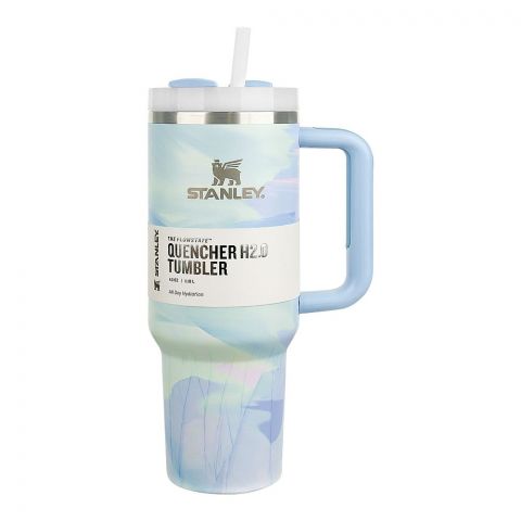 Stanley Quencher H2.0 FlowState Stainless Steel Insulated Tumbler With Lid & Straw, 1800ml, Cool Serene Brush Stroke