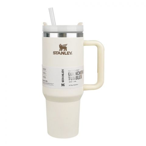 Stanley Quencher H2.0 FlowState Stainless Steel Insulated Tumbler With Lid & Straw, 1800ml, Cream Beige