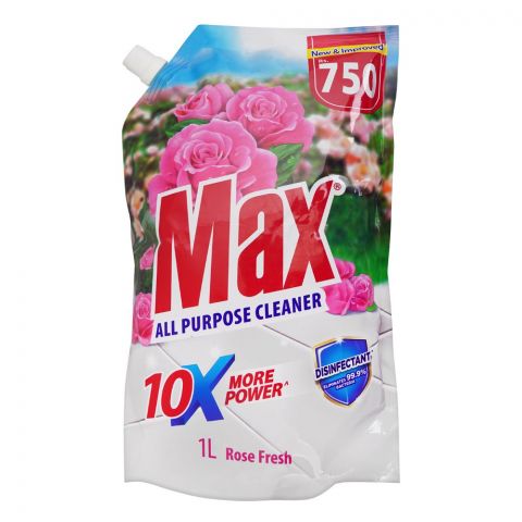 Max All Purpose Cleaner, Rose Fresh, 1000ml Pouch