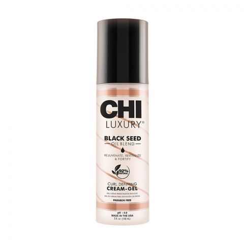 CHI Luxury Black Seed Oil Curl Defining Cream Gel, Sulfate, Paraben & Gluten-Free, 184ml