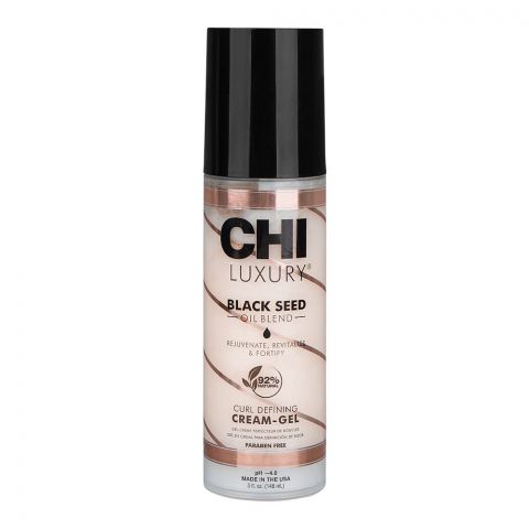 CHI Luxury Black Seed Oil Curl Defining Cream Gel, Sulfate, Paraben & Gluten-Free, 184ml