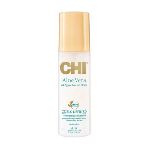 CHI Aloe Vera Moisturizing Curl Hair Cream With Agave Nectar Blend, Paraben & Gluten Free, 147ml