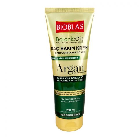 Bioblas Nourishing and Repairing Argan Oil Conditioner, Paraben Free, For All Hair Types, 250ml