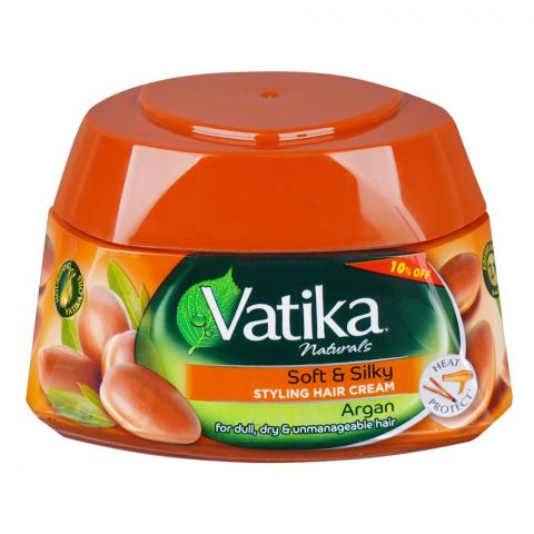 Vatika Argan Soft & Silky Hair Cream with Heat Protection, 125ml