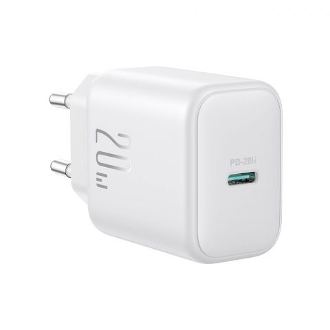 Joyroom PD20W Fast Charger+Type-C To Type-C 1m Cable, White, JR-TCF20EU