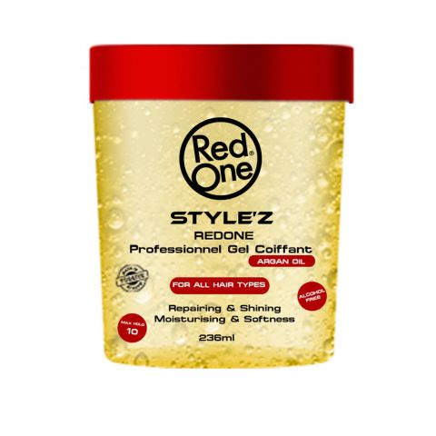 Redone Style'z Professional Hair Gel With Argan Oil, For All Hair Types, 236ml