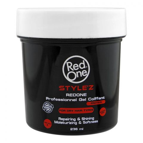 Redone Style'z Professional Hair Gel With Protein, For Dry Hair, 236ml