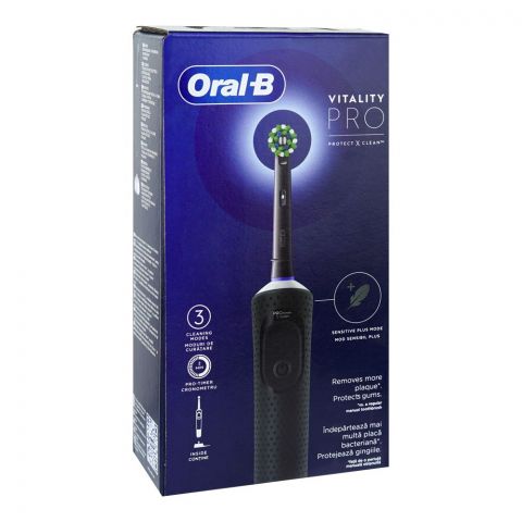 Oral B Vitality Pro Rechargeable Toothbrush, 3 Cleaning Modes & 2 Minutes Timer, Black, D103.413.3