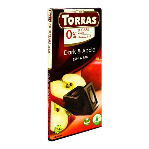 Torras Sugar Free Dark & Apple Chocolate, 75g