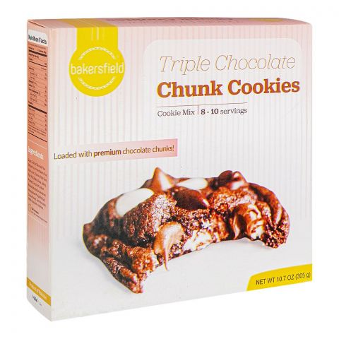 Bakersfield Mixed Triple Chocolate Chunk Cookies, 305g