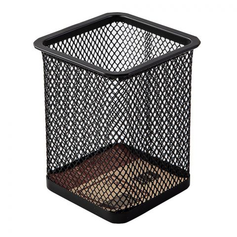 Deli Mesh Steel Square Shape Pen Holder, 1-Piece, E9174