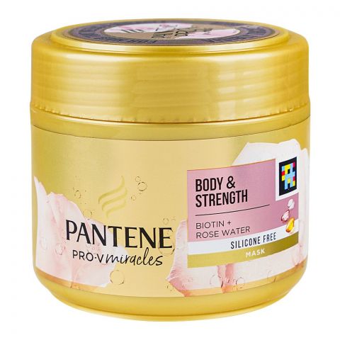 Pantene Pro-V Miracles Body & Strength Biotin+Rose Water Silicone Free Hair Mask, 300ml