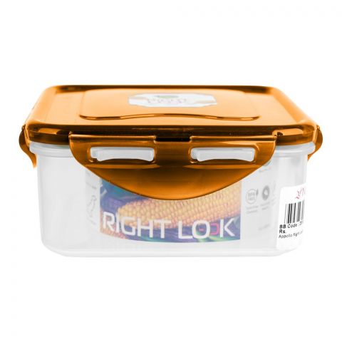 Appollo Right Lock Plastic Food Keeper, Medium, Orange