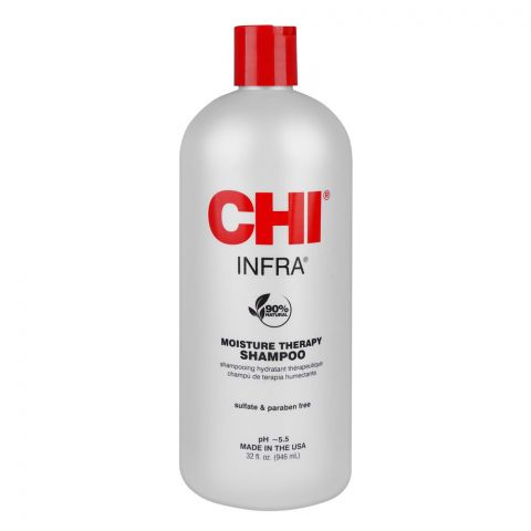 CHI Infra 90% Natural Moisture Therapy Shampoo, Sulfate & Paraben Free, 946ml