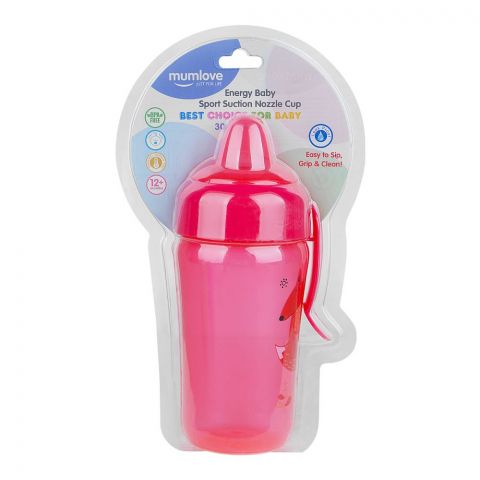 Mum Love Baby Sport Suction Nozzle Cup, For 12+ Months, 300ml, Red, C6208