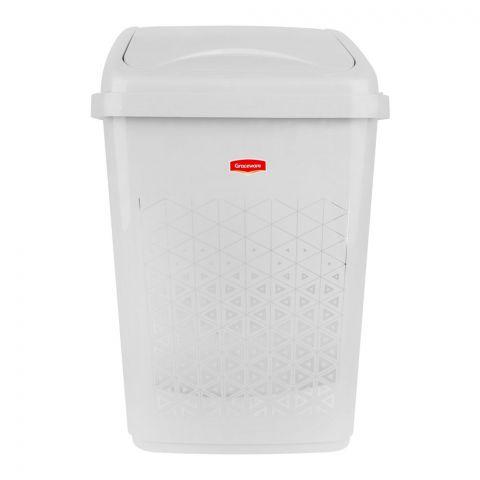 Eco Plastic Dustbin With Lid, 26000ml, Off-white