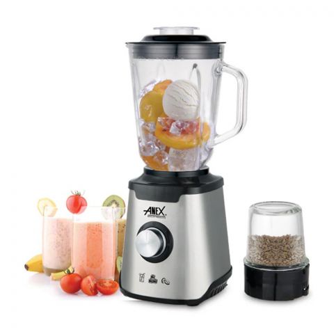 Anex Deluxe Stainless Steel Blender & Grinder, 600W, 1500ml Glass Jar, AG-6130EX(GL)