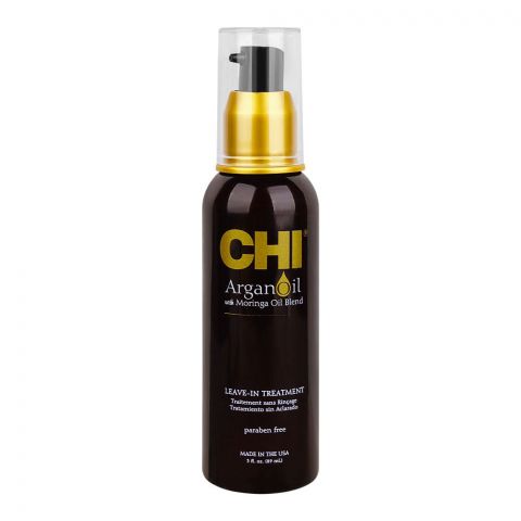 CHI Argan Oil Leave In Treatment, Sulfate & Paraben-Free, For Dull & Damaged Hair, 89ml