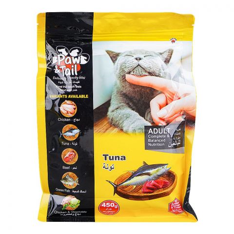 Paw & Tail Adult Cat Food, Tuna, 450g