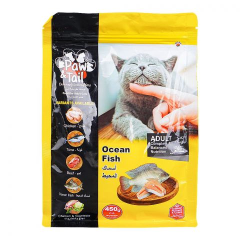 Paw & Tail Adult Cat Food, Ocean Fish, 450g