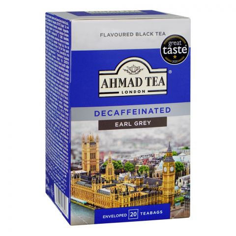 Ahmad Tea Decaffeinated Earl Grey Tea Bags, 20-Pack