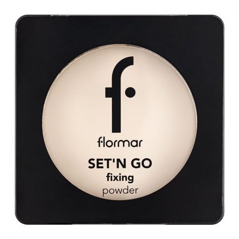 Flormar Set'N Go Fixing Powder, Pressed Setting Powder, 9.5g, 001 Banana