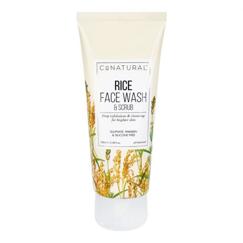 CoNatural 2in1 Rice Face Wash & Facial Scrub, Silicon, Sulphate & Paraben Free, 100ml