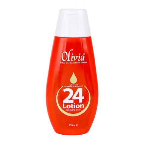 Olivia 24 Lotion with Sunflower Oil, Pro-Vitamin B5 & Vitamine E, For Normal Skin, 250ml